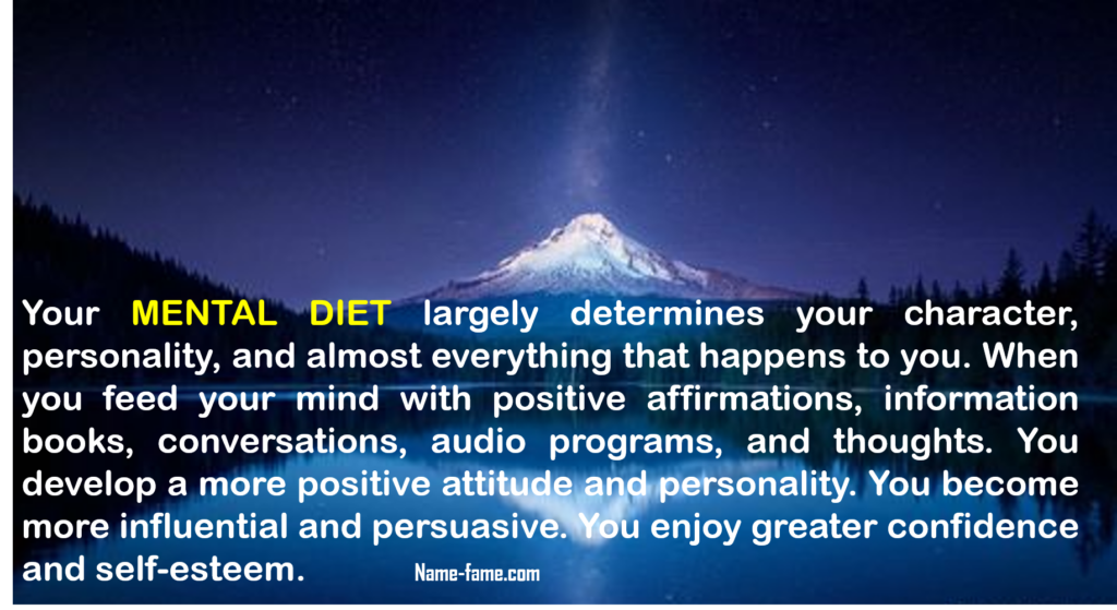 MENTAL DIET FOR MANIFESTATION